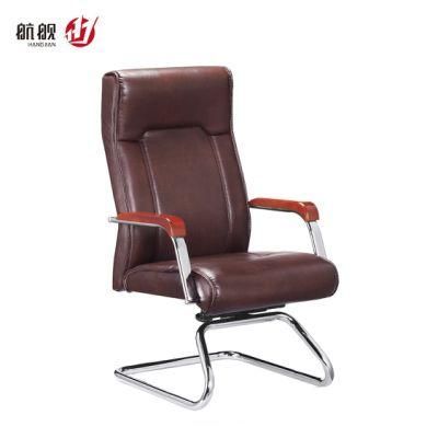 Ajustable Back No Wheels with Wooden Armrest Office Work Chairs