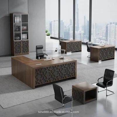 Middle East Style MDF Carving Luxury Turkish Manager Office Executive Table