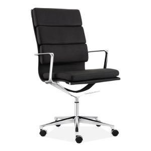 High Back Leather Eames Office Designer Swivel Staff Chair with Armrest for Sale