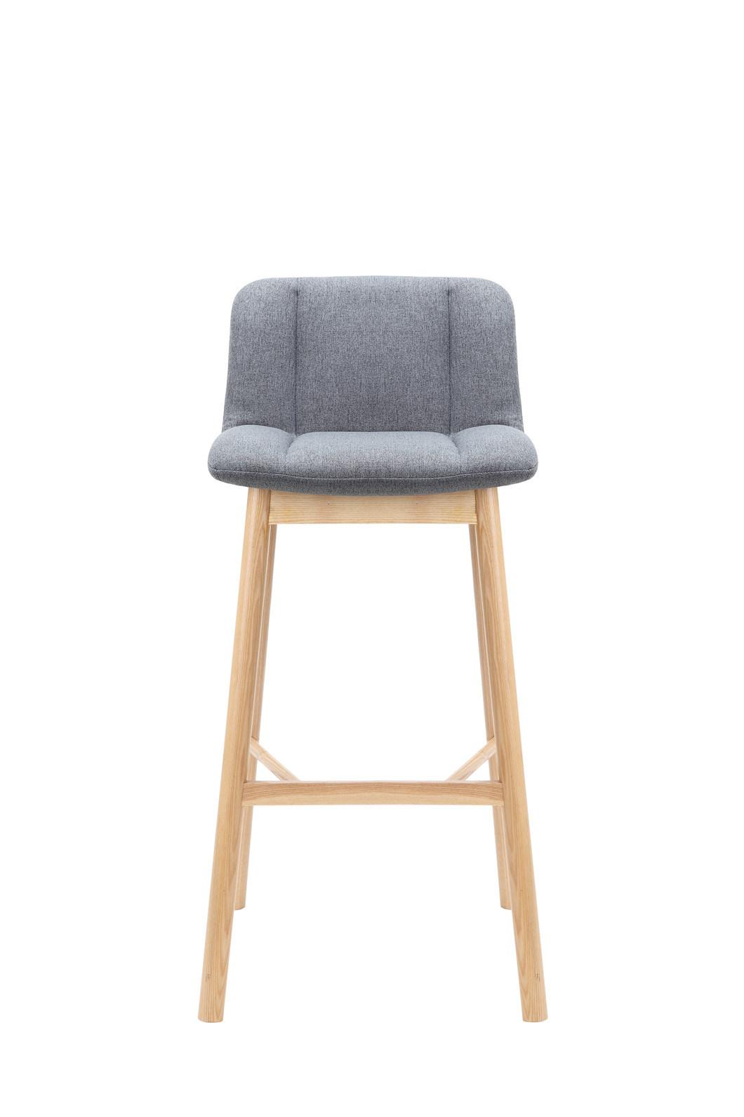 High Bar Stool Fabric Seat Ash Leg Outdoor Home Bar Chair Bar Stool