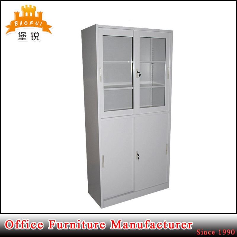 Glass Sliding Door Metal Storage Cupboard