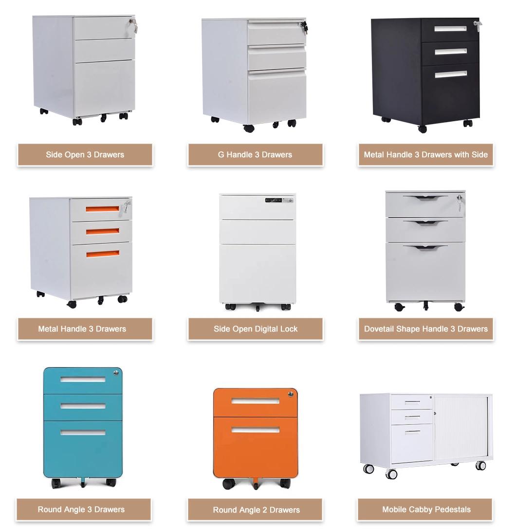 Office Mobile Vertical Filing Cabinet with Lock 3 Drawer