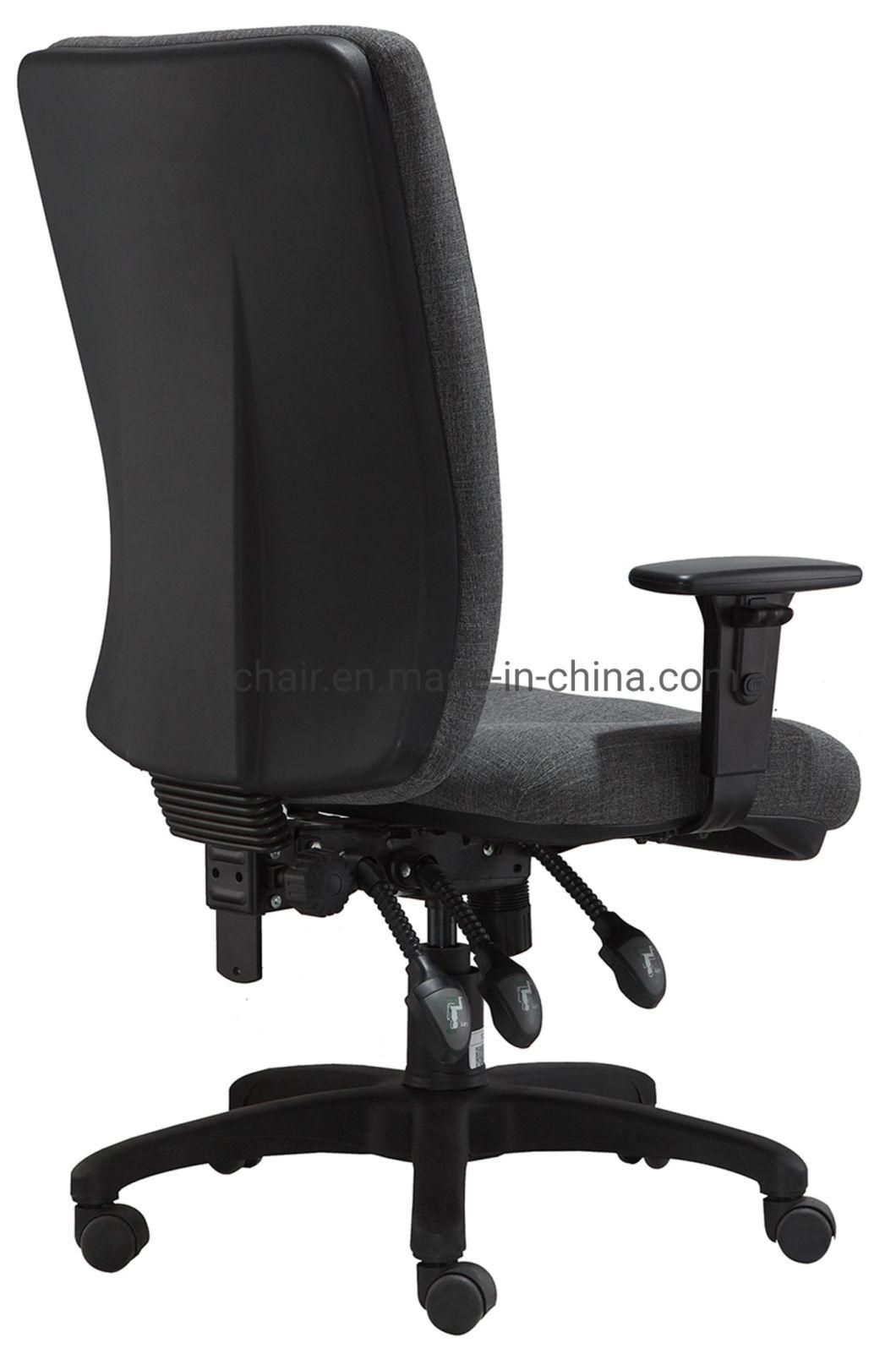 Height Adjustable Armrest Three Lever Heavy Duty Mechanism Nylon Base Fabric Seat&Back High Back Office Chair