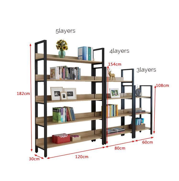 Hibright Livinig Room Furniture Wooden Bookshelf for Display and Collection