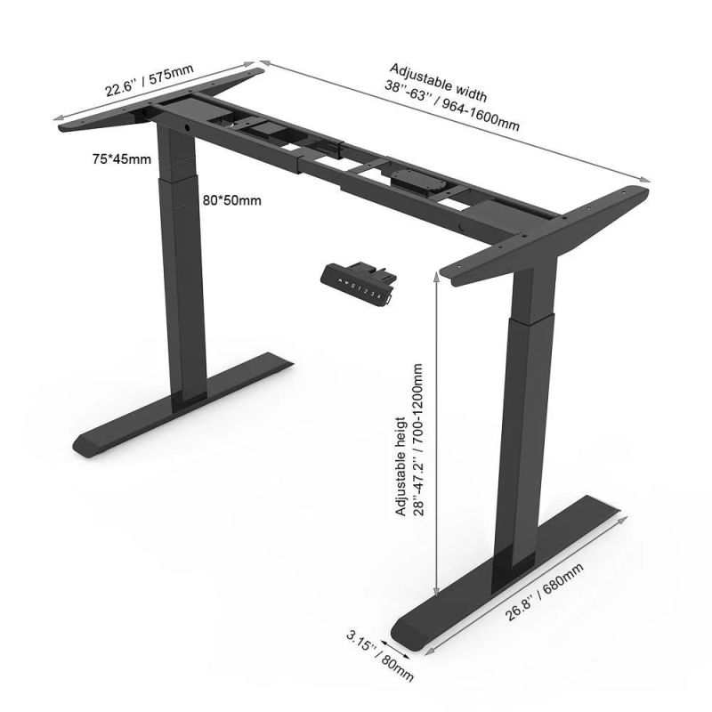 Customized Office Furniture Ergonomic Electric Dual Motor Standing Desk Frame