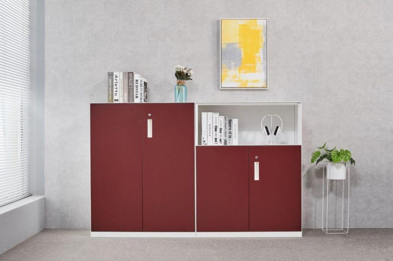 Factory Custom Red Cabinet for Office Two Door Swing
