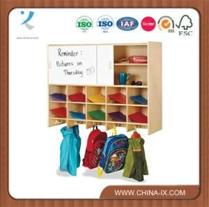 Wall Mounted Kid&prime;s Storage Locker with Sturdy Dowel-Pin Construction