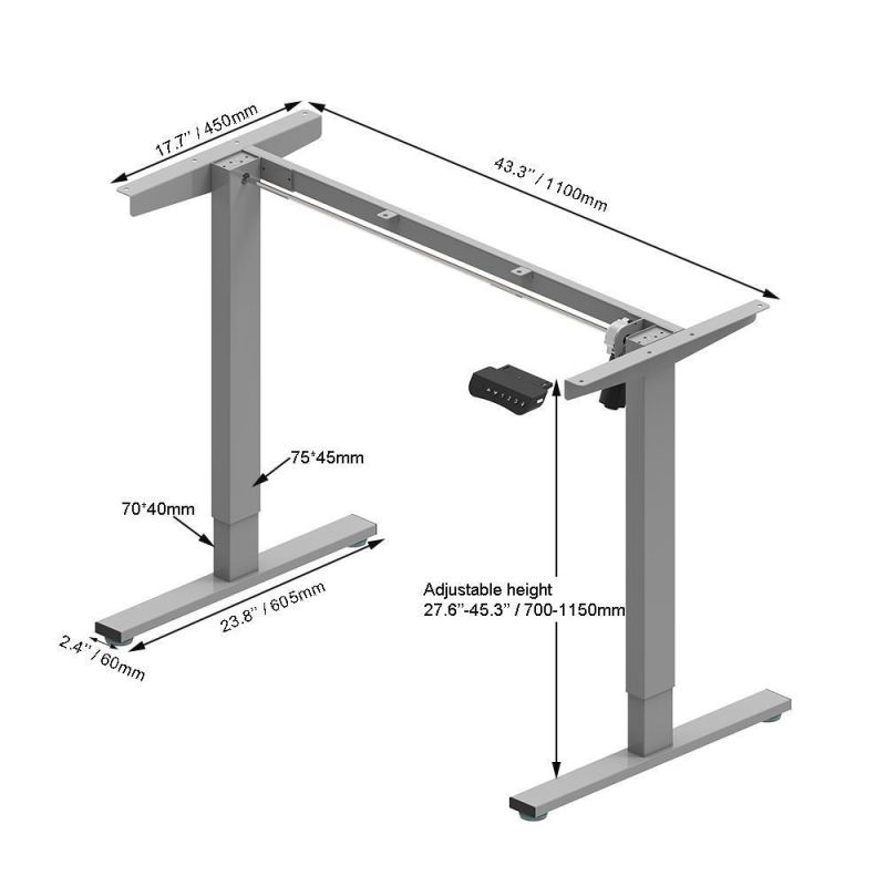Smart Ergonomic Single Motor Electric Desk Height Adjustable Office Desk