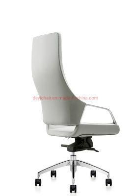 High Back Style Chair PU/Leather Upholstery for Seat and Back Aluminum Base PU Castor Sychronize Mechanism Chair