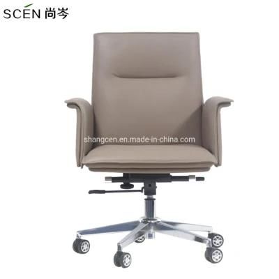 Best Italian Luxury Grey PU Leather Executive Office Chair