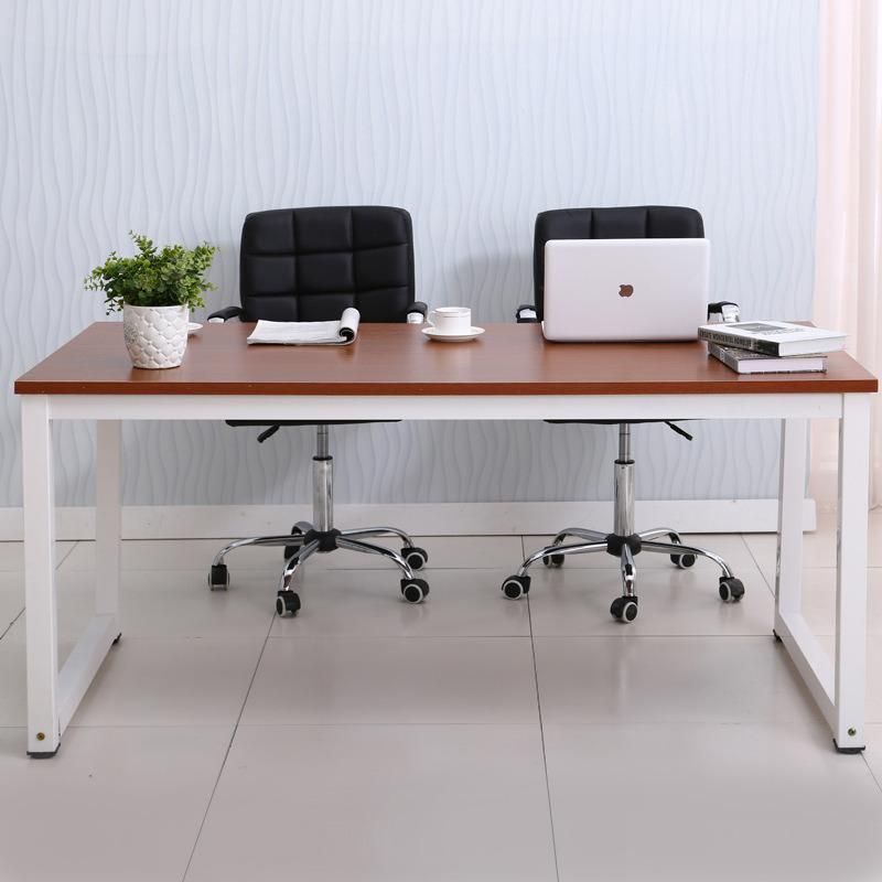 Nova Home and Office Black Engineered Wood Corner Desk with White Iron Leg Frame