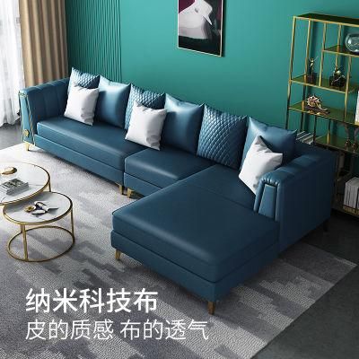 Foshan Physical Factory for Italy Technology Cloth Brownness Chaise Lounge Sofa