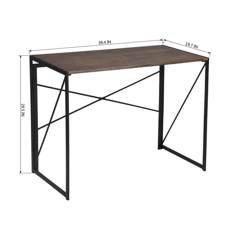 Modern Rustic Industrial Style Folding Computer Desk 0303