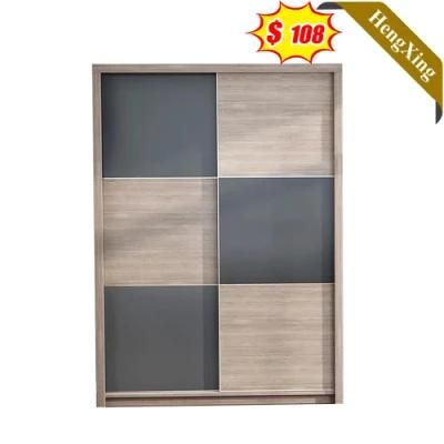 Creative Mixed Color Simple Design Sliding Door Children Kid Bedroom Furniture Wooden Wardrobe