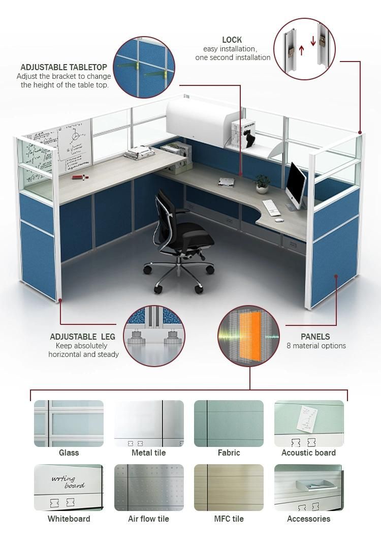 Wholesale Aluminium Textile Fabric Partition Workstation Office Furniture