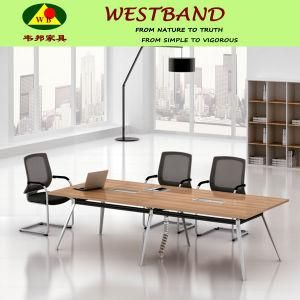Newest Design Modern Cheap Metal Wooden Meeting Table (WB-Bell)