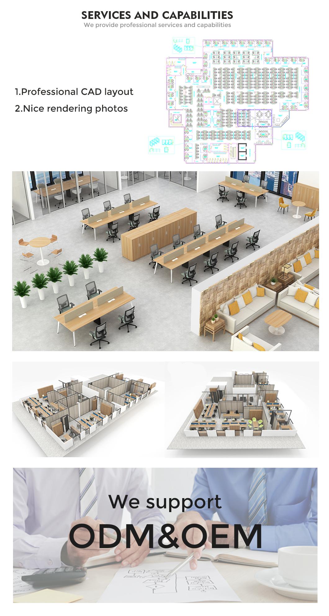 Classic Office Aluminum Profile Partition Desk Workstation with Desktop Partition