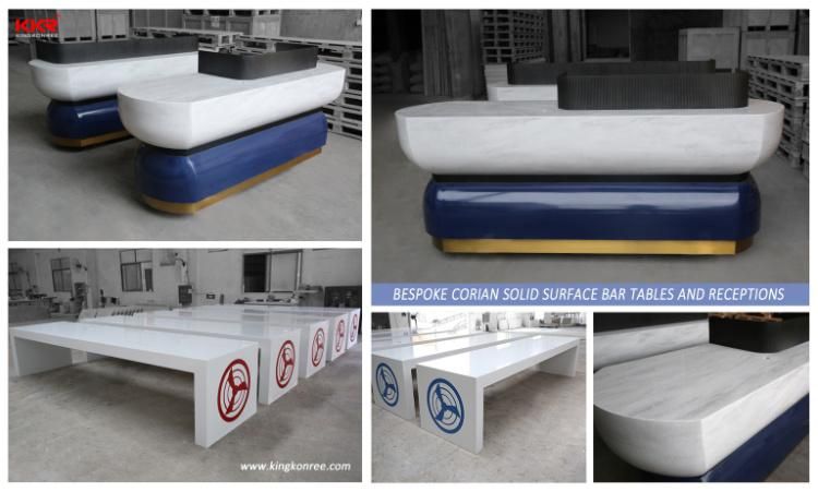 Artificial Stone Customized Solid Surface Reception Desk