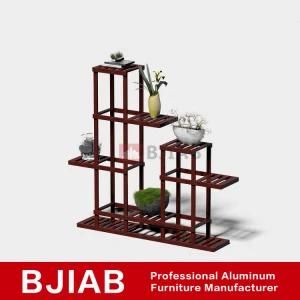 Customized Modern Red Teak Home Furniture Aluminum Flower Shelf