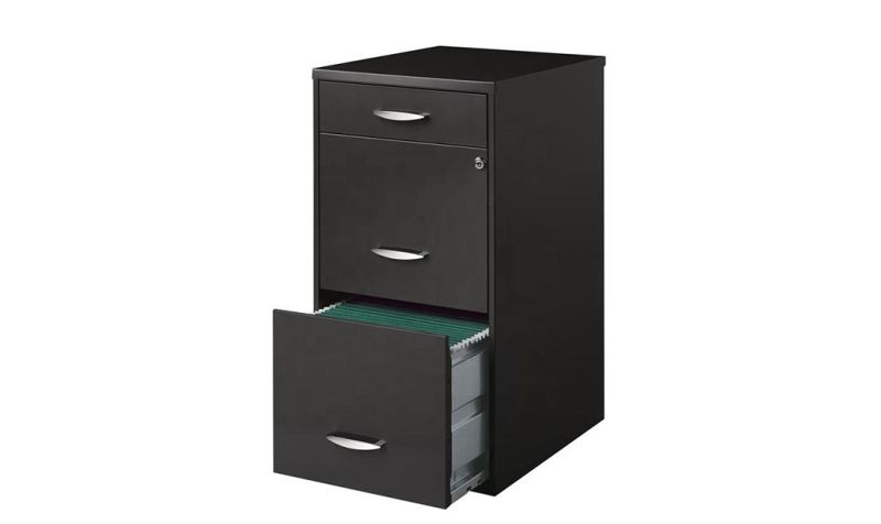 3 Drawer Red Vertical Steel Filing Cabinet Office Furniture