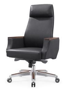 Modern Classic Luxury Hotel Furniture Wood Armrest Leather Office Chair A1801-1