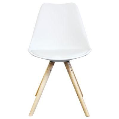 Dining Chair Side Upholstered Plastic Wooden Kitchen Tulip Dining Chair with Cushion