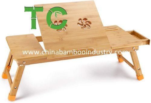 Bamboo Foldable Laptop Desk Suitable for Office and Home Use