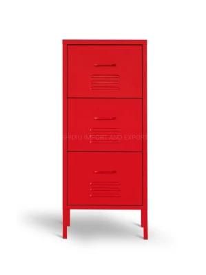 Metal Colorful Storage Cabinet with 3 Drawers for Home Office