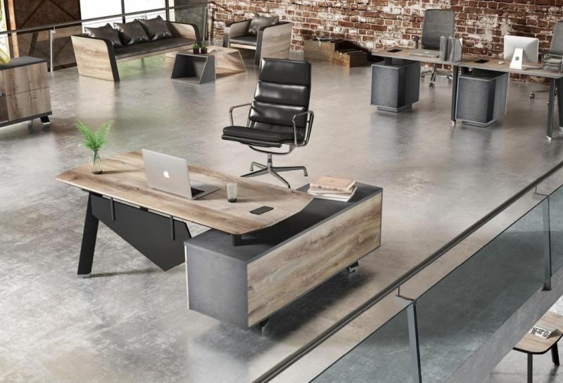 Luxury Industrial Style Office Furniture Disigner Solid Wood Executive Computer Desk