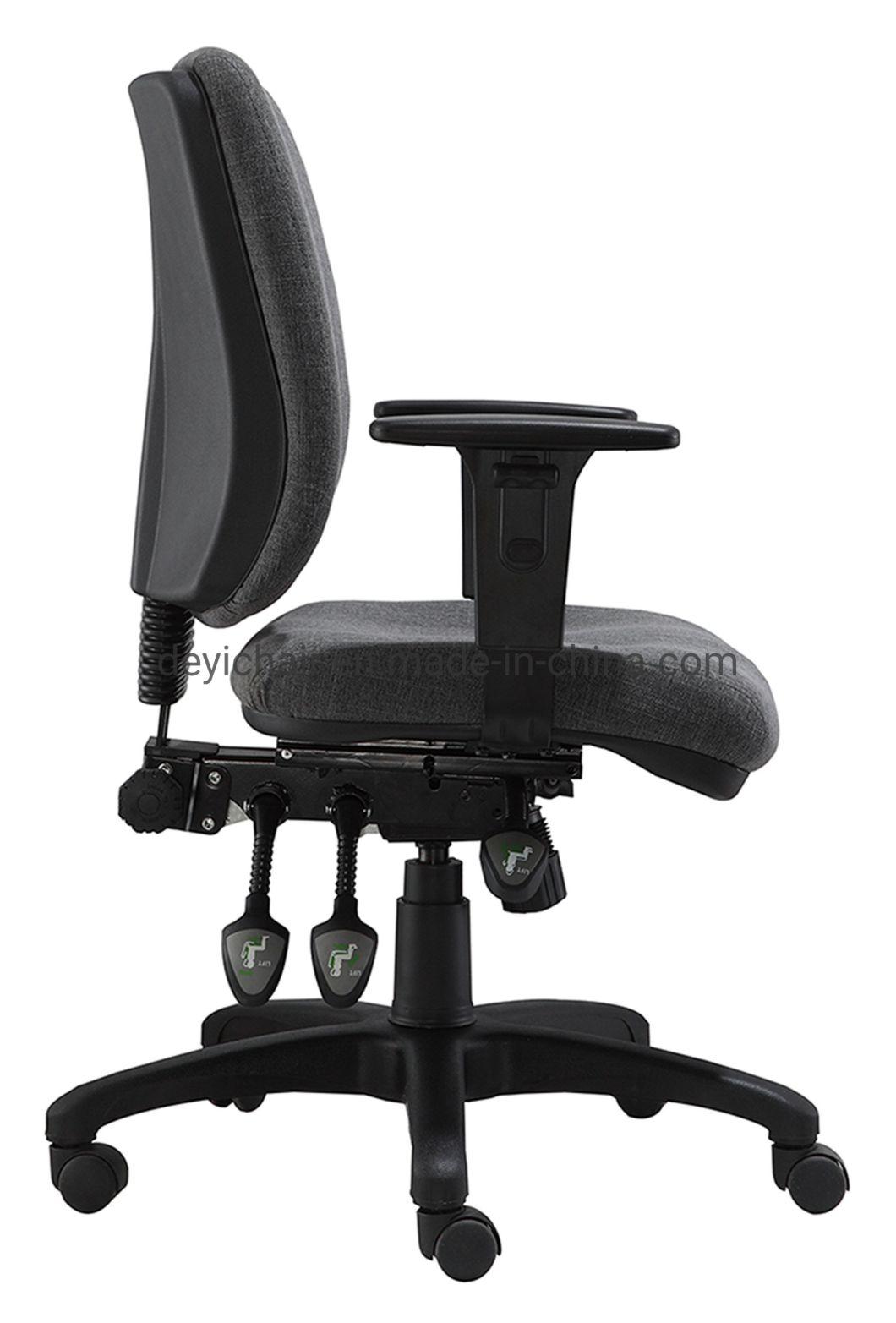 Middle Back Plastic Cover PU Surface Adjustable Arm Fabric Upholstery Functional Computer Office Chair