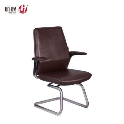 Morden American Style Durable Metal Office Furniture Bow Leg Leather Chair