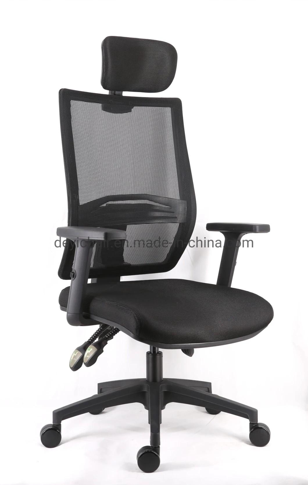 Mesh Upholstery Backrest with Lumbar Support Adjustable Armrest Simple Function Seat up and Down Mechanism Nylon Base Chair