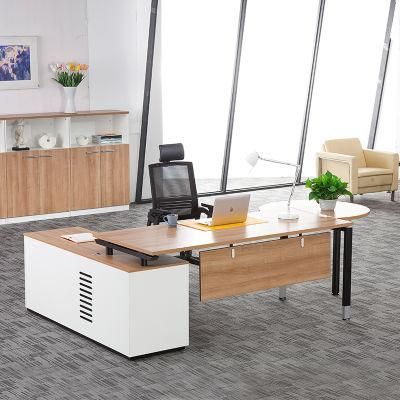 L-Shaped Customized Simple Style Detachable Office Furniture Wood Desk with Coffee Table