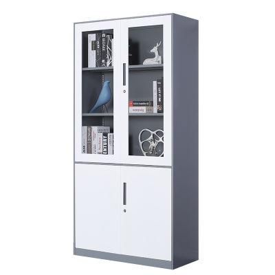 Glass Office Display File Cabinet Metal Cupboard with Glass Door