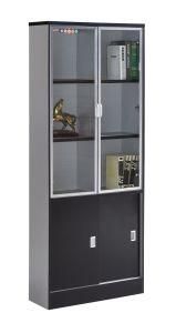 Melamine Bookcase with Aluminum Frame 2019 New Design Office Furniture 2 Door 3 Door Bookshelf File Cabinet