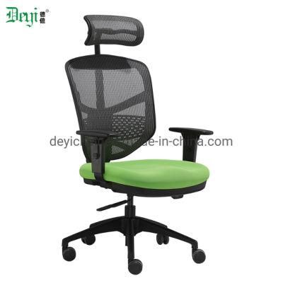 Nylon High Base Caster Adjust Headrest Available Adjustable Armrest Mesh High Back Computer Manager Chair
