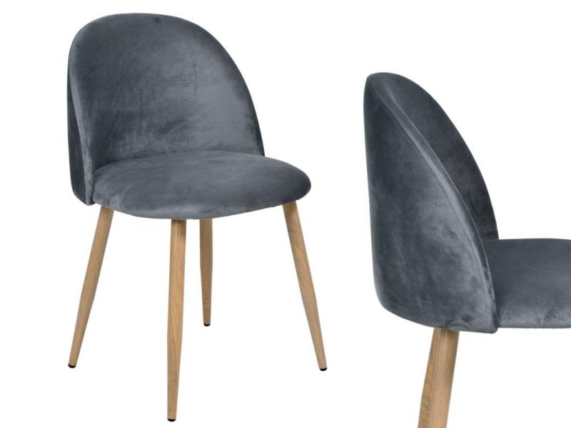 Furniture Hotel Fabric Velvet Golden Black Upholstered Dining Chair