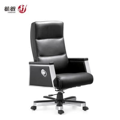 Black Leather Luxury Swivel Boss Chair for CEO Boss Office Chair