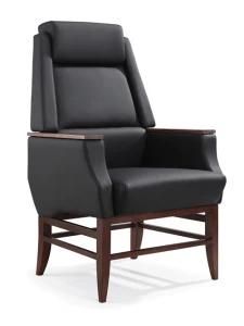 China Modern Waiting Room Furniture Genuine Leather Vsitor Chair D1806-1