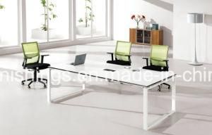 White MFC Table Top Metal Frame Meeting Desk