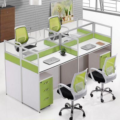 Lightweight 4 Seat Computer Table Workstations / Office Desk Workstations