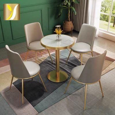 Chinese Factory High Quality Marble Top Metal Coffee Side Table