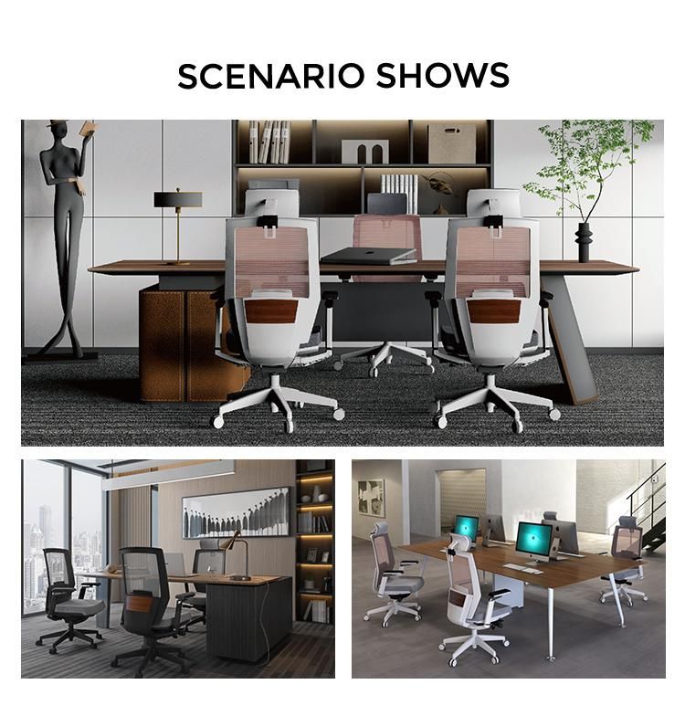 Free Sample Back Mesh Fabric Swivel Computer Desk Luxury Ergonomic Executive Commercial Office Chairs