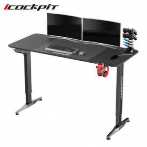 Icockpit Ergonomic Office Furniture Single Motor Adjustable Standing Desk Gaming Table PC Desk