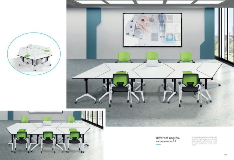 Wholesale Folding Standing Movable Stackable Sliding Computer Study Office Table Training Desk