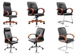 Fashionable Wooden Genuine Leather Executive Manager Office Chair