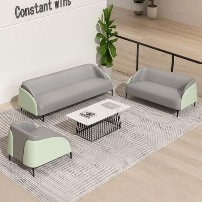 Coated Carbon Steel Foot Stylish Low Backrest Sofa Chair 1+1+3 Sea