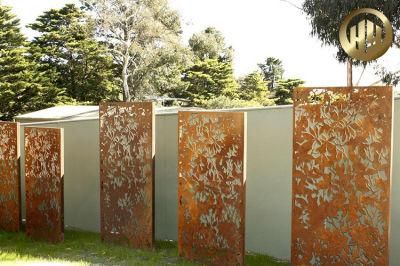 Outdoor Courtyard Corten Steel Metal Decorative Privacy Screen/ Laser Cut Fence Panel