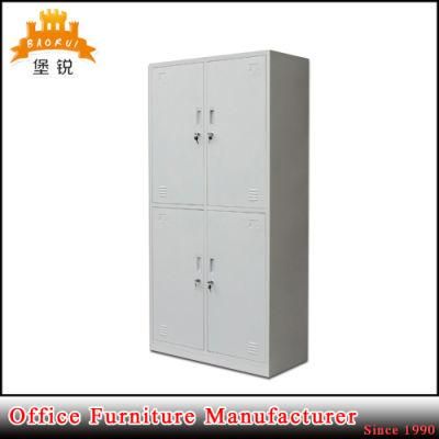 4 Tier Four Doors Compartment Steel Almari Metal Wardrobe Storage Locker Clothes Cabinet for Sale