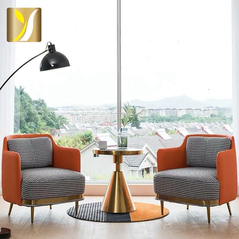 Luxury Round Marble Top Gold Stainless Steel Base Tea Side Coffee Table